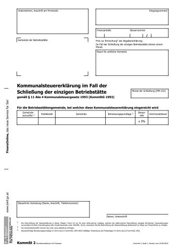 KommSt 2 - Formulare - Bundesministerium fÃ¼r Finanzen