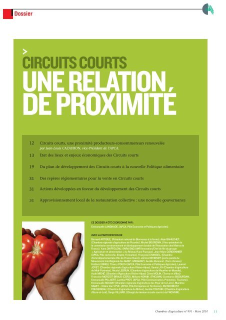 Dossier Circuits courts, une relation de proximitÃ© - Chambres d ...