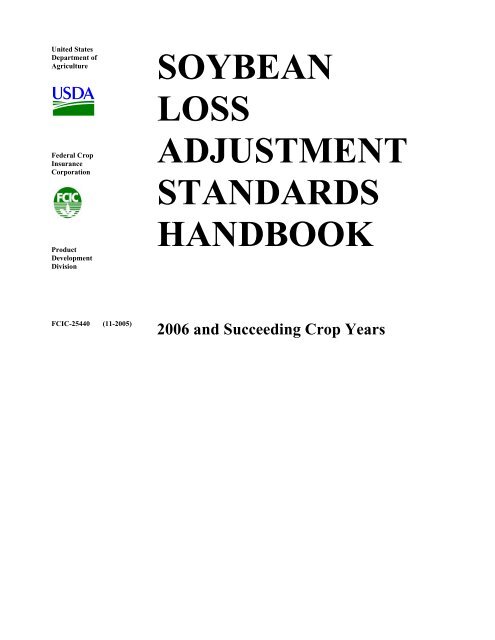soybean loss adjustment standards handbook - RMA USDA Risk ...