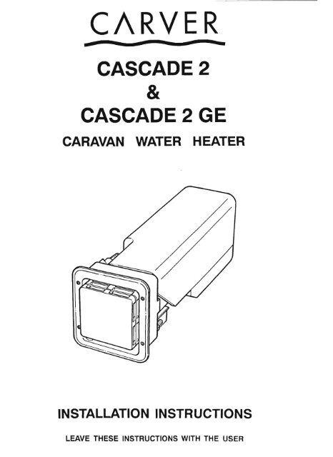Cascade Mk2 water heater - Swift Owners Club