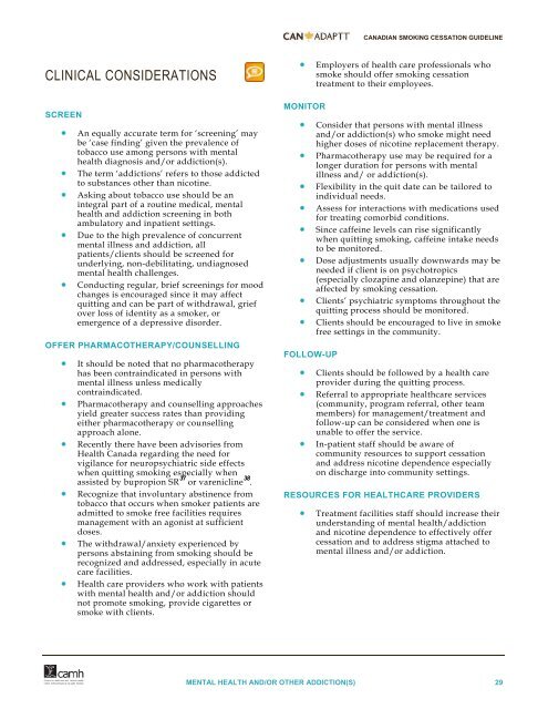 Canadian Smoking Cessation Clinical Practice Guideline