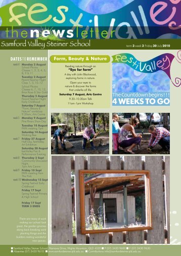 4 WEEKS TO GO - Samford Valley Steiner School