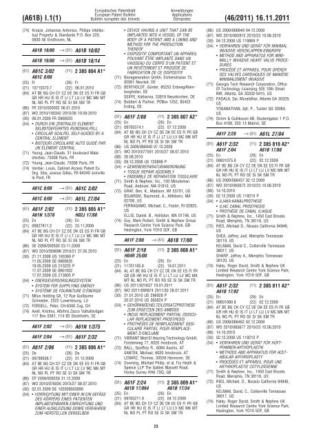 Bulletin 2011/46 - European Patent Office