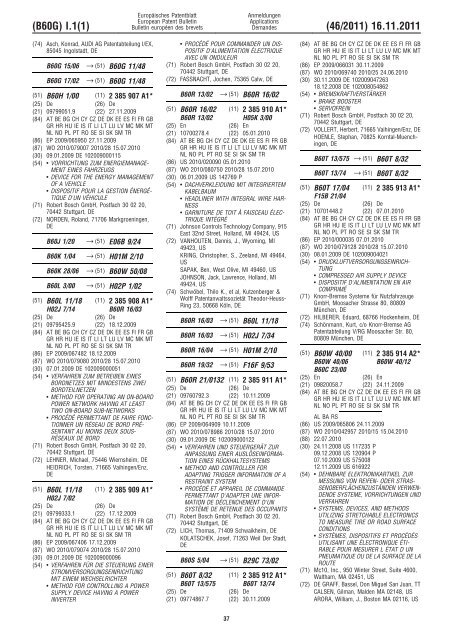 Bulletin 2011/46 - European Patent Office