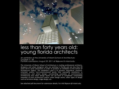 less than forty years old: young florida architects - University of ...