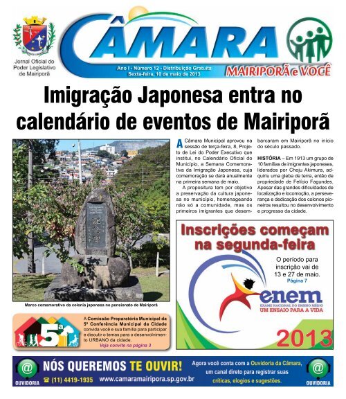 sexta-feira 10 de Maio de 2013 - cÃ¢mara municipal de mairiporÃ£