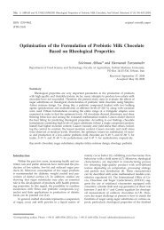 Optimization of the Formulation of Prebiotic Milk Chocolate Based ...