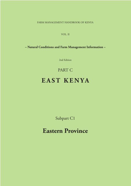 Farm Management Handbook Of Kenya - Eastern Province - Gtz