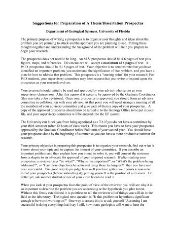 Tips for preparing a dissertation prospectus | Ronald B. Mitchell's Web Site