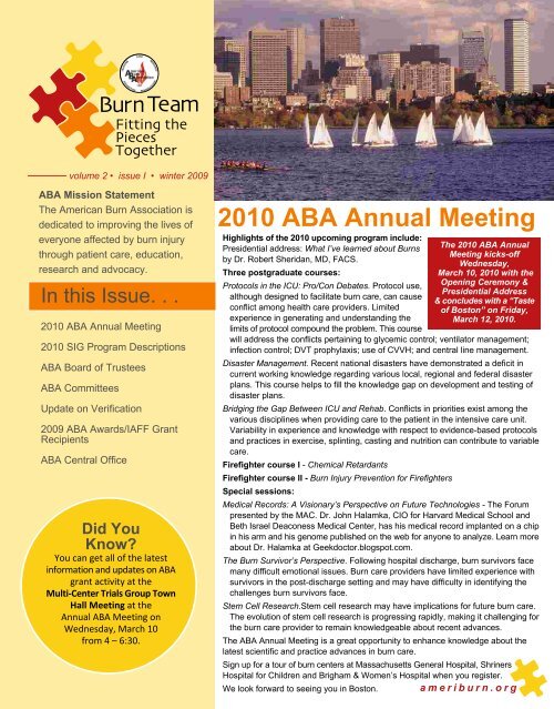 2010 ABA Annual Meeting American Burn Association