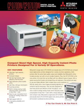 CP-D70DW/CP-D707DWDIGITAL COLOR - Mitsubishi Imaging