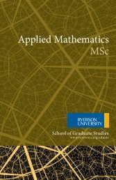 Applied Mathematics MSc - Mathematics - Ryerson University