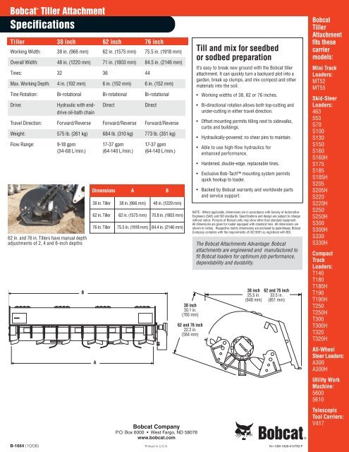 Till and mix for seedbed or sodbed preparation - Doosan Bobcat Chile