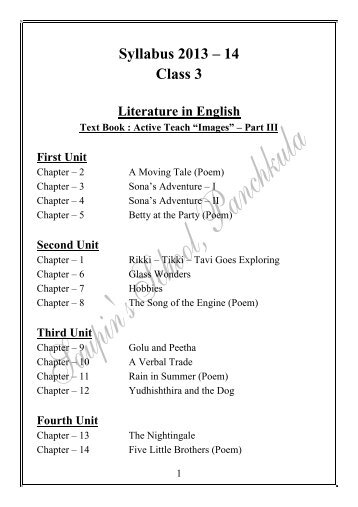 Syllabus 2013 â 14 Class 3