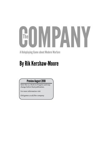The Company-preview Aug 2010 â Pdf [1Mb] - D101 Games