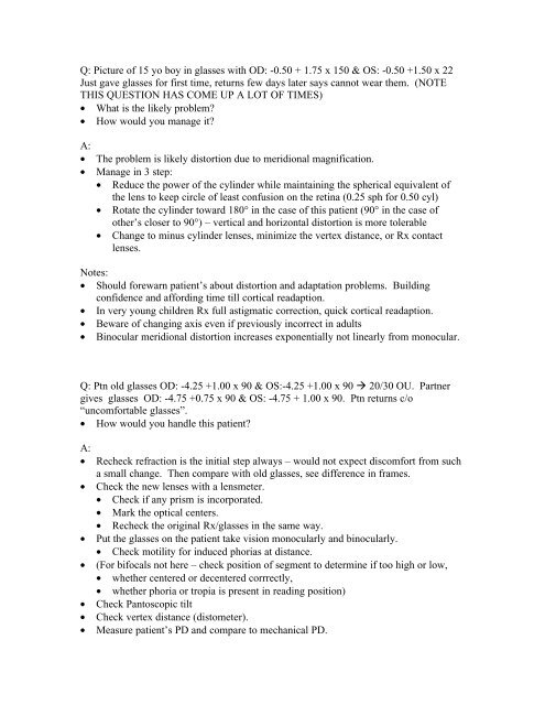 Optics Oral Questions by MB - Bashour