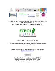 ecbol3 - European Consortium for the Barcode Of Life