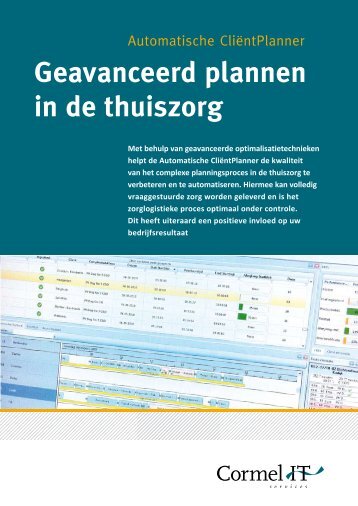 Geavanceerd plannen in de thuiszorg - cormel