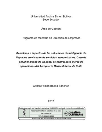 Universidad Andina Simón Bolivar Sede Ecuador Área de Gestión ...