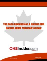 The Dean Commission & Ontario OHS Reform: What ... - HRInsider