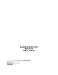 SUMMIT MACHINE TOOL 16B LATHE PARTS MANUAL