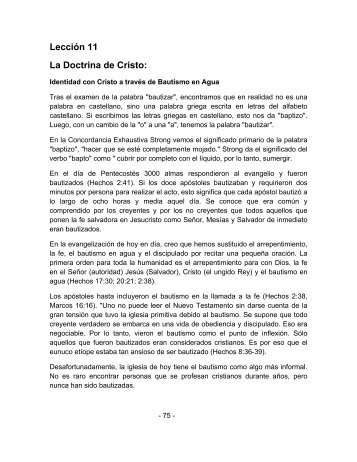 LecciÃ³n 11 La Doctrina de Cristo: