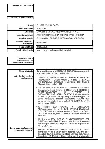 Rocco Quattrocchi - Spedali Civili di Brescia