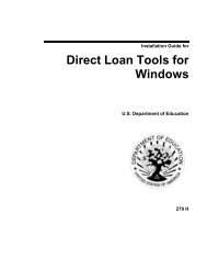 Direct Loan Tools for Windows - FSAdownload.ed.gov - U.S. ...