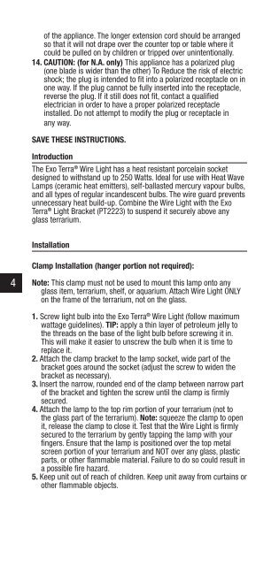 Wire Light - Exo Terra