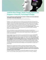 Senior Faculty - EPD - Singapore University of Technology and Design