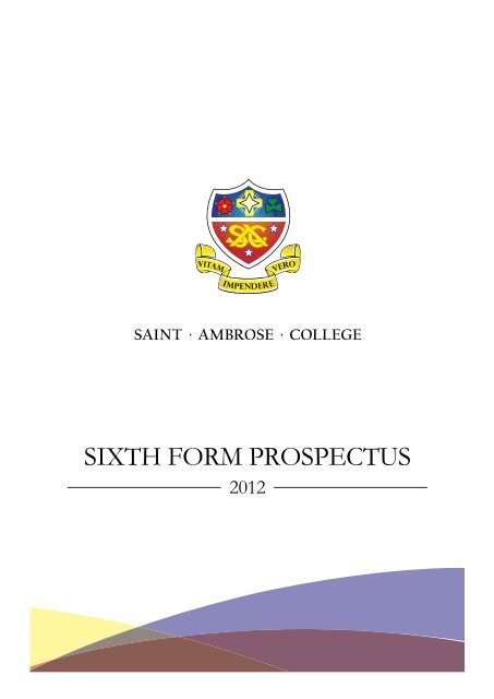 SIXTH FORM PROSPECTUS - St Ambrose College