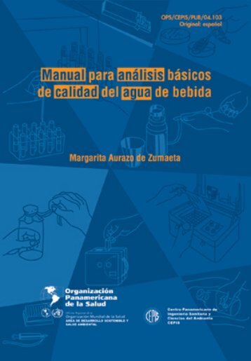 manual para anÃ¡lisis bÃ¡sicos de calidad del agua de bebida - BVSDE