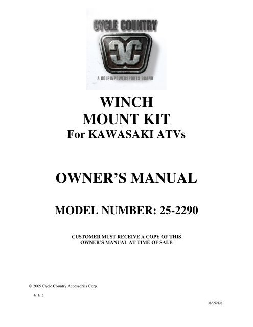 owners manual cc25-2290 - Schuurman B.V.