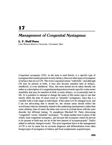 Management of Congenital Nystagmus - omlab