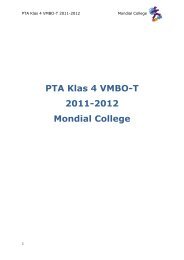 PTA Klas 4 VMBO-T 2011-2012 Mondial College