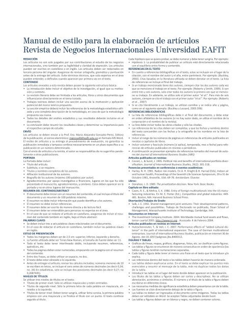 Revista de negocios Internacionales Vol 4 Nº 2 - Universidad EAFIT