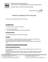 Method for calculating the ISAN check digit