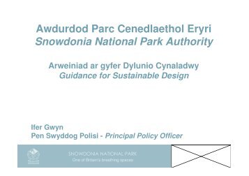 Awdurdod Parc Cenedlaethol Eryri Snowdonia National Park Authority