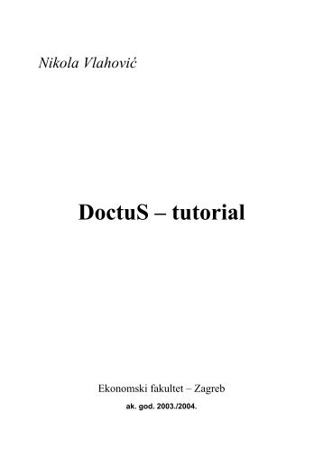 DoctuS Ã¢Â€Â“ tutorial - Ekonomski Fakultet