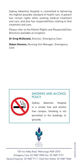 Fee Advice Brochure - Sydney Adventist Hospital