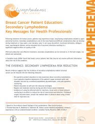 Breast Cancer Patient Education: Secondary Lymphedema Key ...