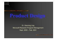 Dr. Xiaoning Ling Microsoft Research Program Management Sept ...