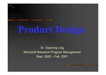 Dr. Xiaoning Ling Microsoft Research Program Management Sept ...