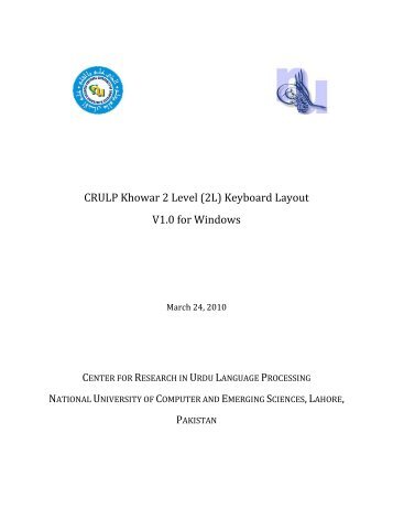 CRULP Khowar 2 Level (2L) Keyboard Layout V1.0 for Windows