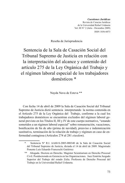 Sentencia de la Sala de Casación Social del Tribunal Supremo de ...