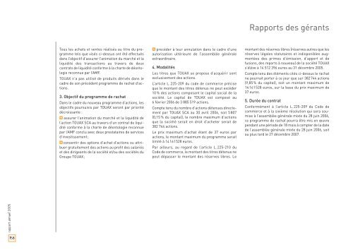 Rapport annuel 2005 - touax group