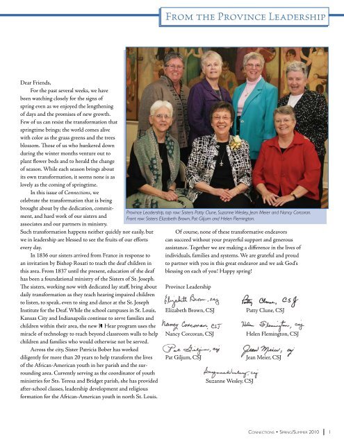 Connections - Sisters of St. Joseph of Carondelet