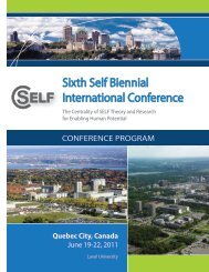 Sixth Self Biennial International Conference - University of Western ...