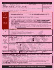 Sample Medical Orders for Scope of Treatment (MOST) Form