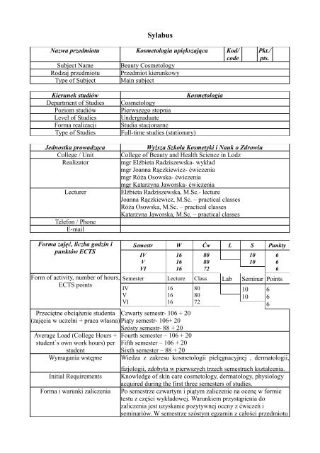 kosm upie_IV.pdf - Kosmetologia